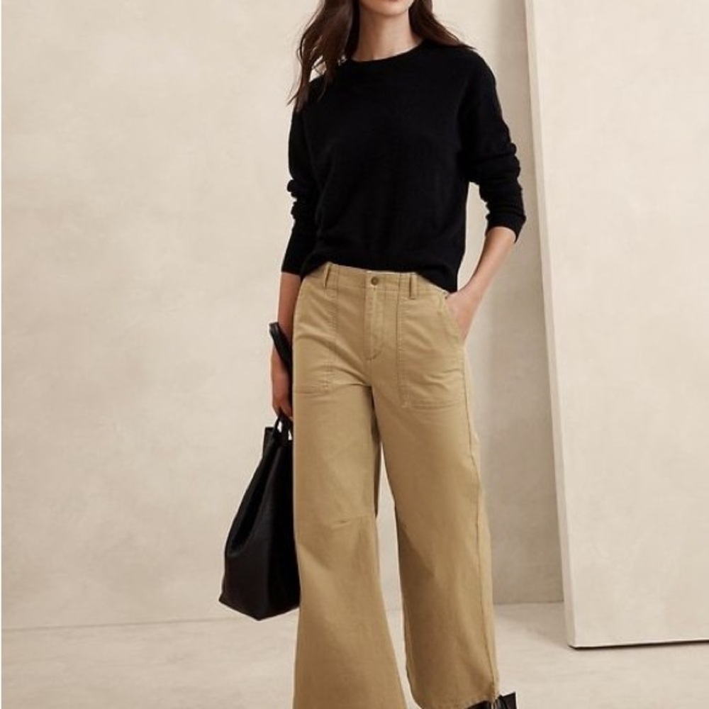 Banana Republic Tan Chino Parachute Pants